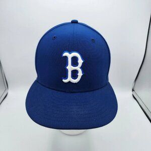 New era 59fifty Size 7 1/8 Red Sox Fitted Baseball Cap Blue And White Laos